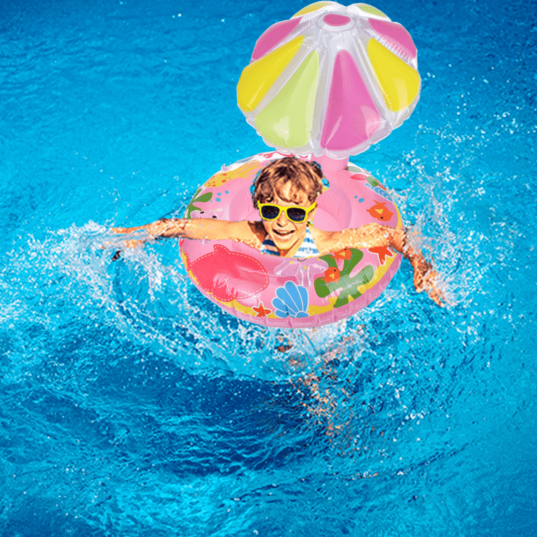Baby Swimming Sun Shade Float Seat Boat Inflatable Kids Water Swimming Ring Aid Toys - MRSLM
