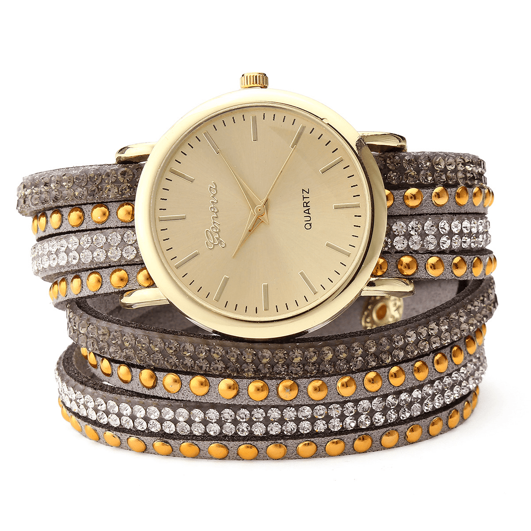 Fashion Circle Bracelet Diamond Women Watch Quartz Watch - MRSLM
