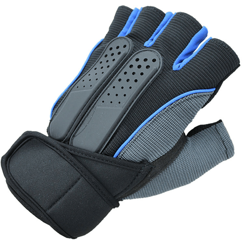 KALOAD 1 Pair Anti-Slip Half Fingers Gloves Outdoor Riding Fitness Sports Exercise Training Gym Gloves - MRSLM