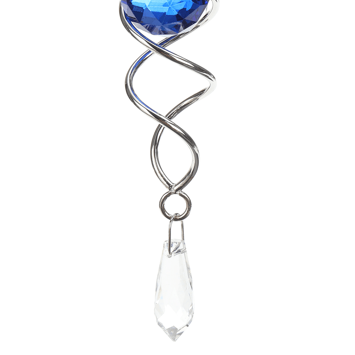 12'' Crystal Ball Wind Spinner Spiral Tails Stabilizer Sun Catcher Decoration W/ Hook - MRSLM
