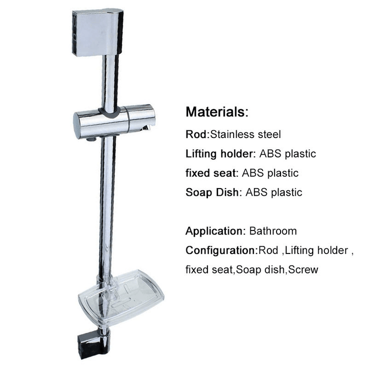 Bathroom Shower Head Lifting Rod Set with Soap Dish and Shower Head Holder - MRSLM