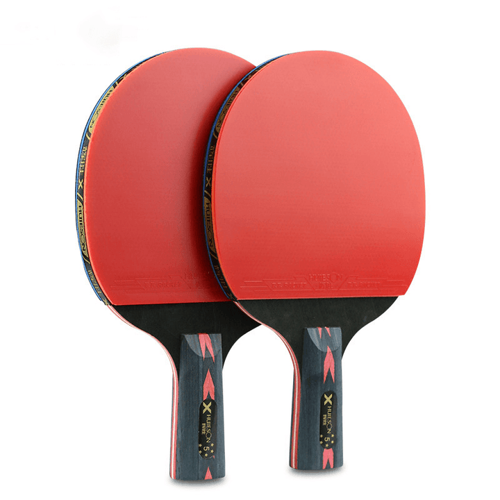 2 Pcs Table Tennis Racket Professional Wood Rubber Table Tennis Paddle Sport Equipment - MRSLM