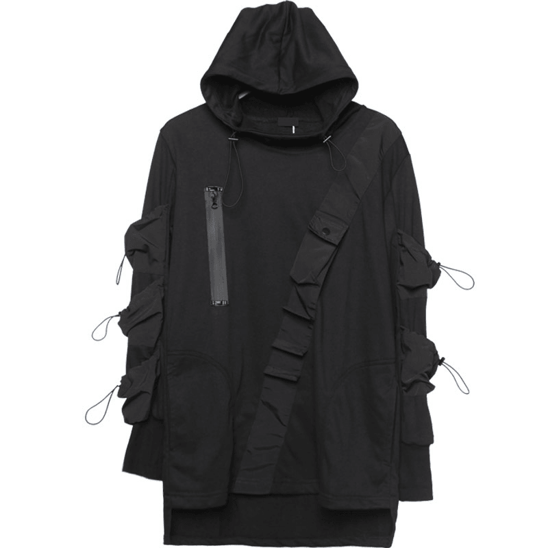 Men'S Drawstring Hooded Loose Tactical Sweater - MRSLM