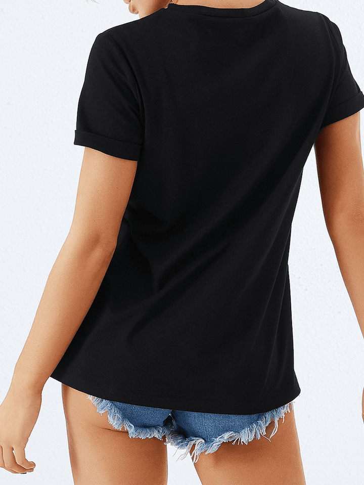 Floral Print round Neck Short Sleeve Casual Brief T-Shirts - MRSLM