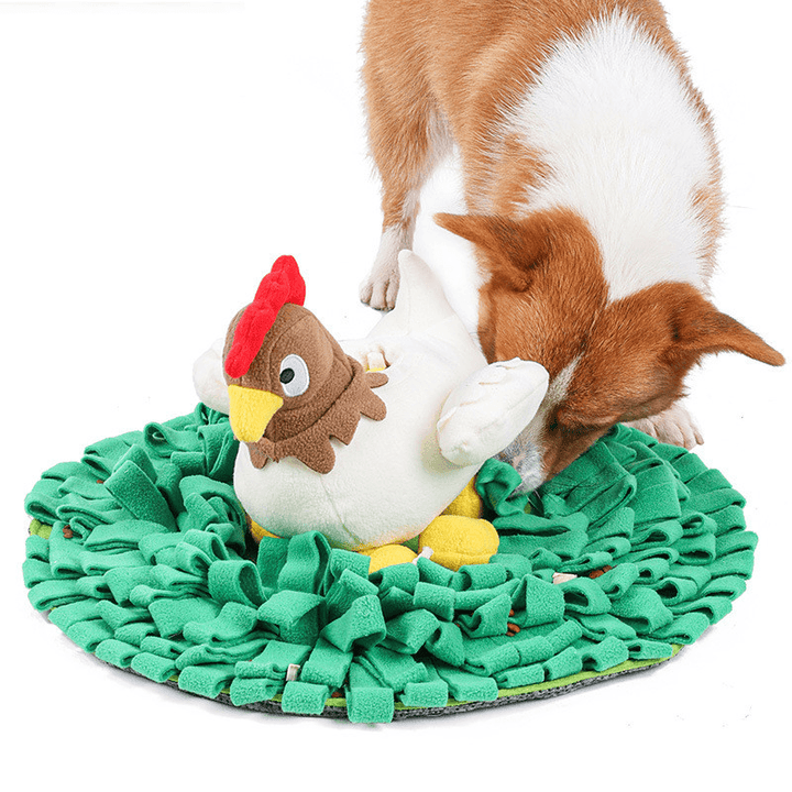 Doglemi Designer Chicken Hatching Eggs Snuffling Mat with Toys Pet Nosework Blanket Set - MRSLM