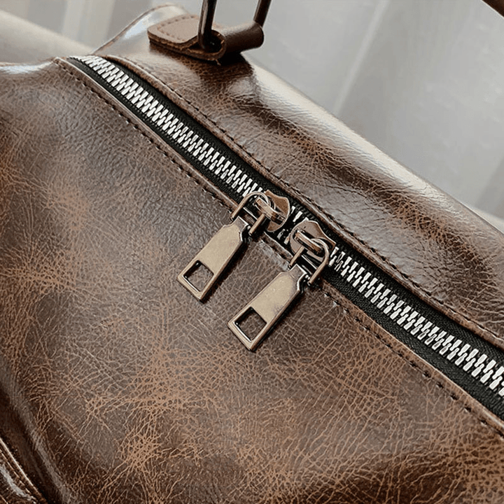Women Vintage Faux Leather Multifunctional Backpack Crossbody Bag - MRSLM