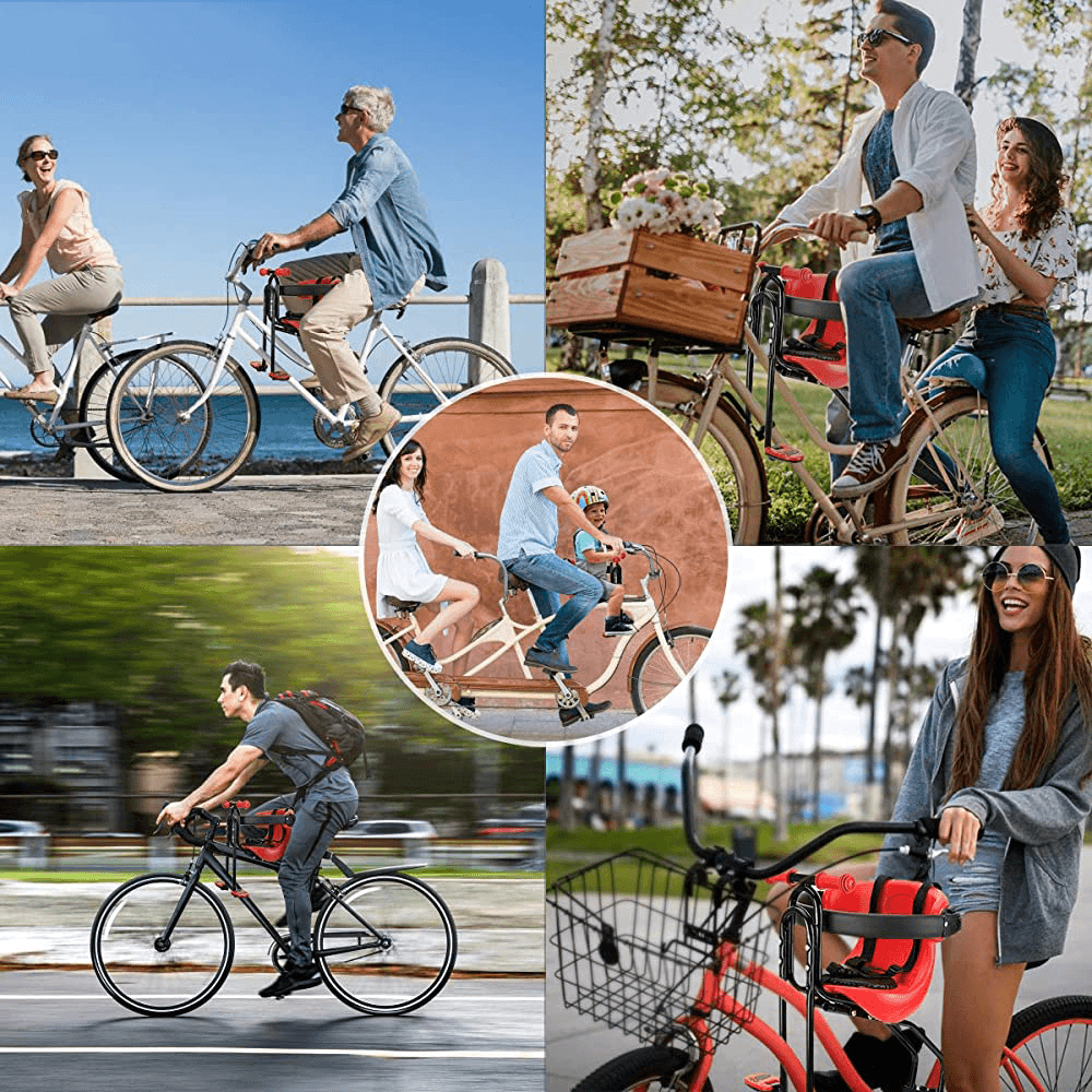 BIKIGHT Bike Baby Seat Child Front Mount Seat Bicycle Carrier Saddle with Handrail Safety Locks - MRSLM