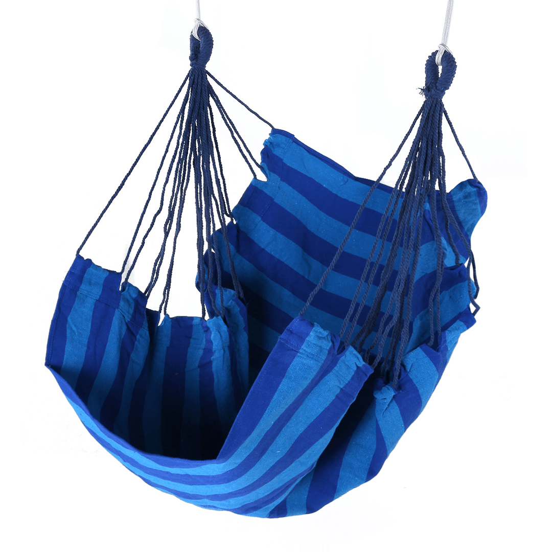 Deluxe Camping Portable Hammock Hanging Rope Chair Porch Swing Patio Yard Seat Camping Indoor Outdoor Hammocks - MRSLM