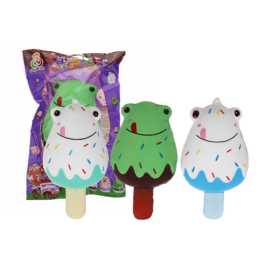 Sanqi Elan Frog Popsicle Ice-Lolly Squishy 12*6CM Licensed Slow Rising Soft Toy with Packaging - MRSLM