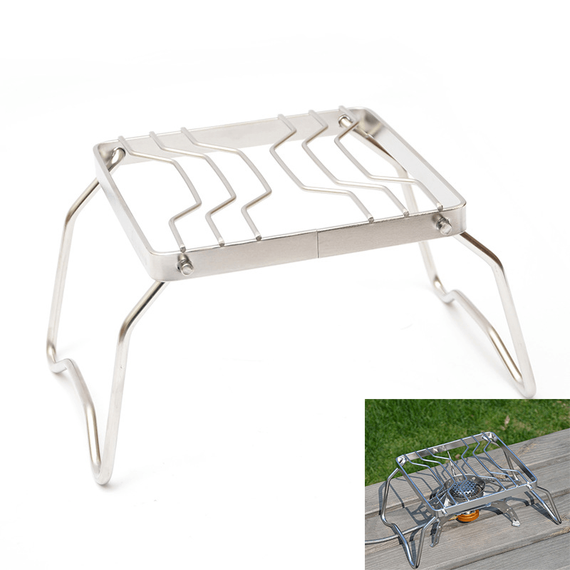 Outdoor Stainless Steel BBQ Grill Cooking Stove Holder Folding High Stability Heat-Resistant Durable - MRSLM