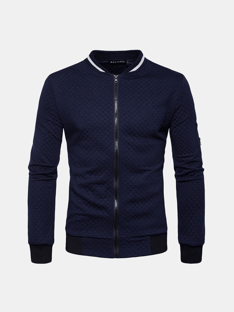 Mens Stand Collar Zipper up Design Sweatshirts - MRSLM