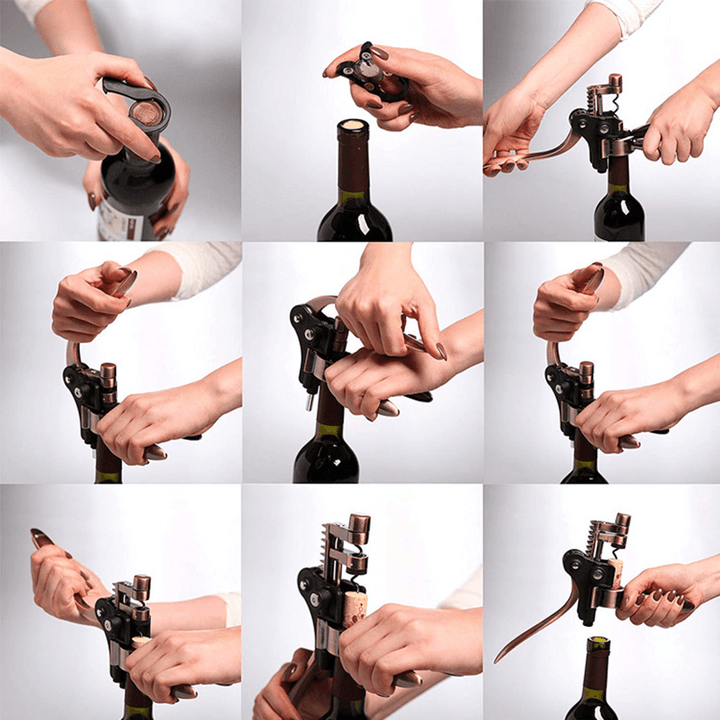 Vino Bottle Opener Rabbit Corkscrew Set 2020 Upgraded Demenades Vino Opener Kit with Foil Cutter Vino Stopper and Extra Spiral Professional Grade - MRSLM