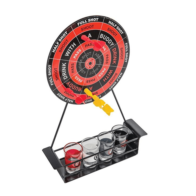 Mini Drinking Game Magnetic Darts Shot Wineware Game Bar Game with 4 Glass Cups - MRSLM