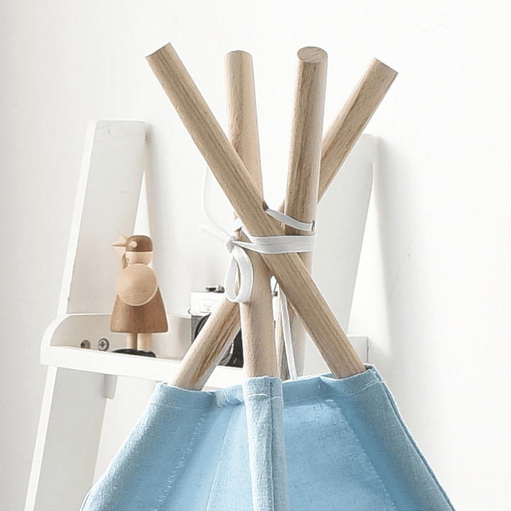 1.35M/1.6M /1.8M Large Cotton Canvas Kids Teepee Triangle Tent Children Indian Playhouse Pretend Play Tent Decoration Game House Boy Girls Gifts - MRSLM