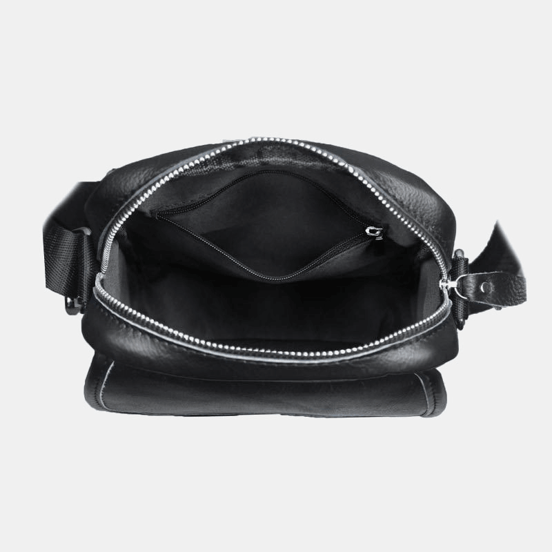 Bullcaptain Men Genuine Leather Waterproof Multifunction Anti-Theft Casual Crossbody Bag Shoulder Bag - MRSLM