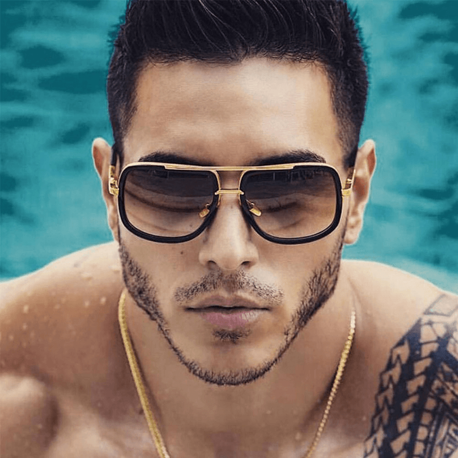 Men Fashion Casual Thick Frame Outdoor Travel UV Protection Sunglasses - MRSLM