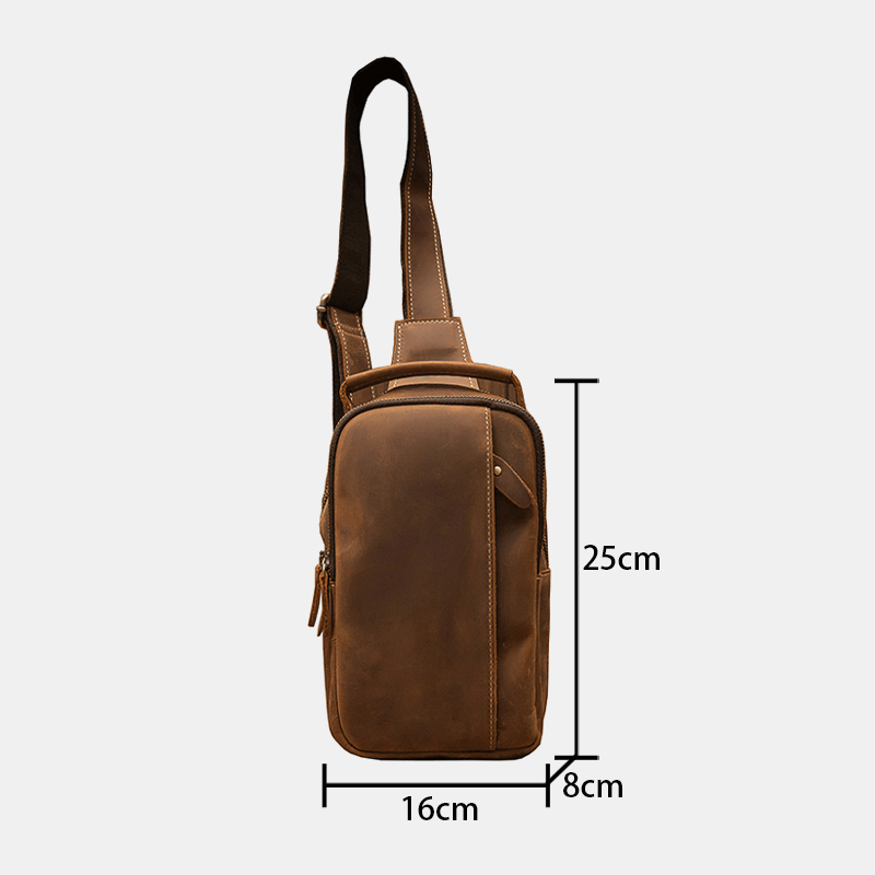 Ekphero Men Retro Large Capacity Multi-Pocket Chest Bag Crossbody Shoulder Bags - MRSLM