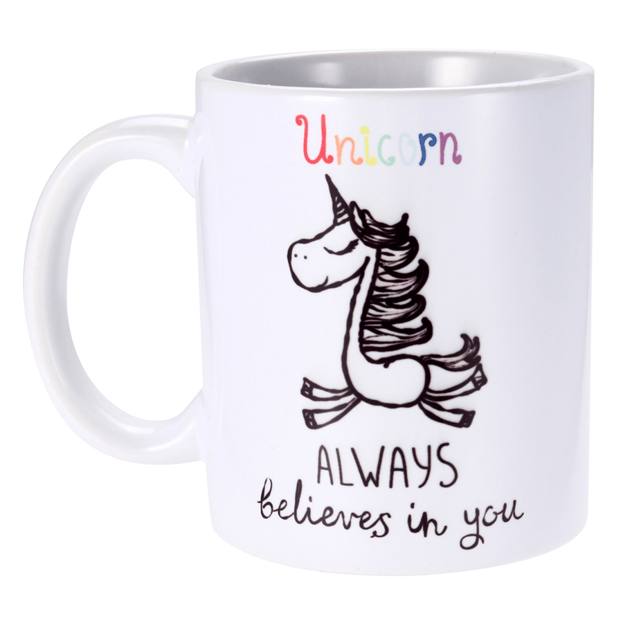 350Ml Funny Novelty Unicorn Ceramic Coffee Mug Always Believes in You Home Office Cup - MRSLM