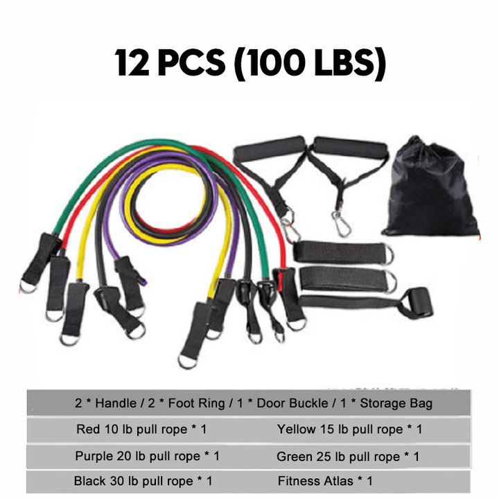10-16Pcs/Set Resistance Bands Yoga Rubber Tubes Home Fitness Pull Rope Gym Exercise Tool - MRSLM