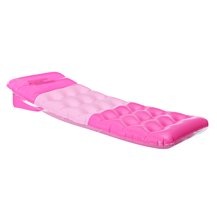 188 X 71Cm PVC Air Mattress Lounger Float Mat Inflatable Float Bed Swimming Pool Random Color with Headrest - MRSLM