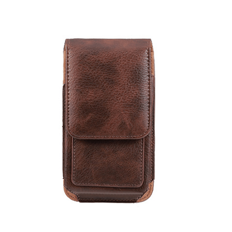 Man Business PU Phone Bag Card Bag Wallet Purse Dual Use Waist Bag - MRSLM
