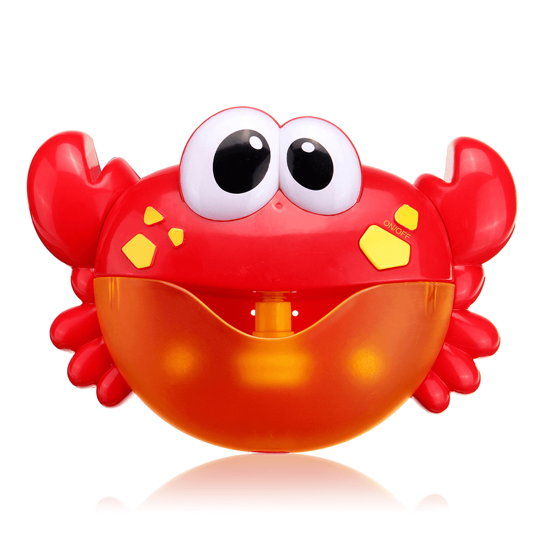 Adorable Crab Bubble Machine Music Bubble Maker Bath Baby Bath Shower Fun Red Plastic Toys - MRSLM