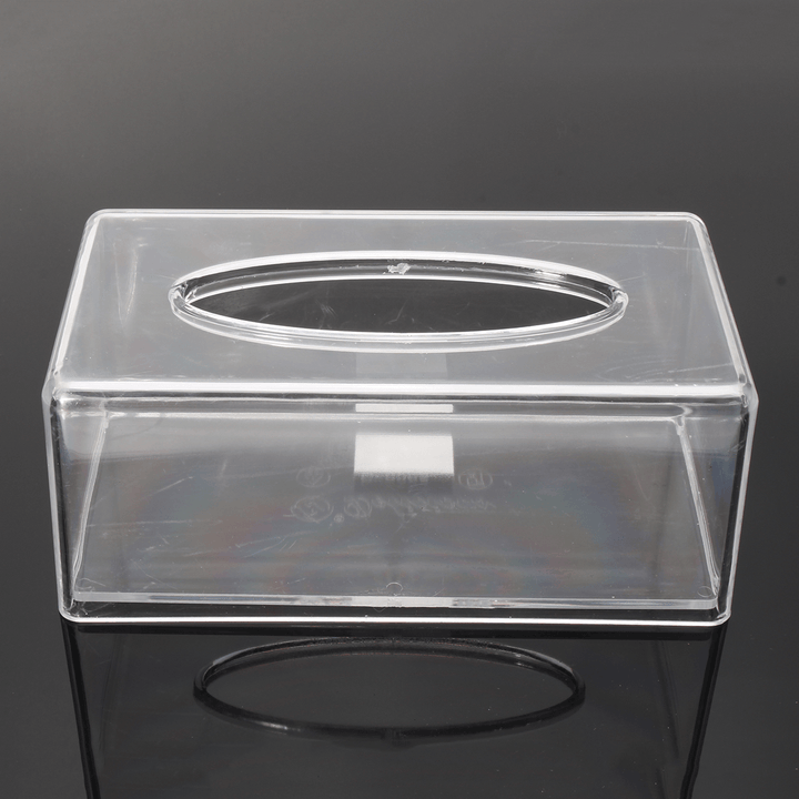Acrylic Clear Transparent Tissue Box Cover Rectangular Holder Paper Storage Case - MRSLM