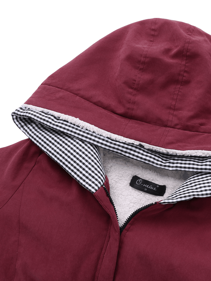 Casual Pure Color Hooded Pocket Coats - MRSLM