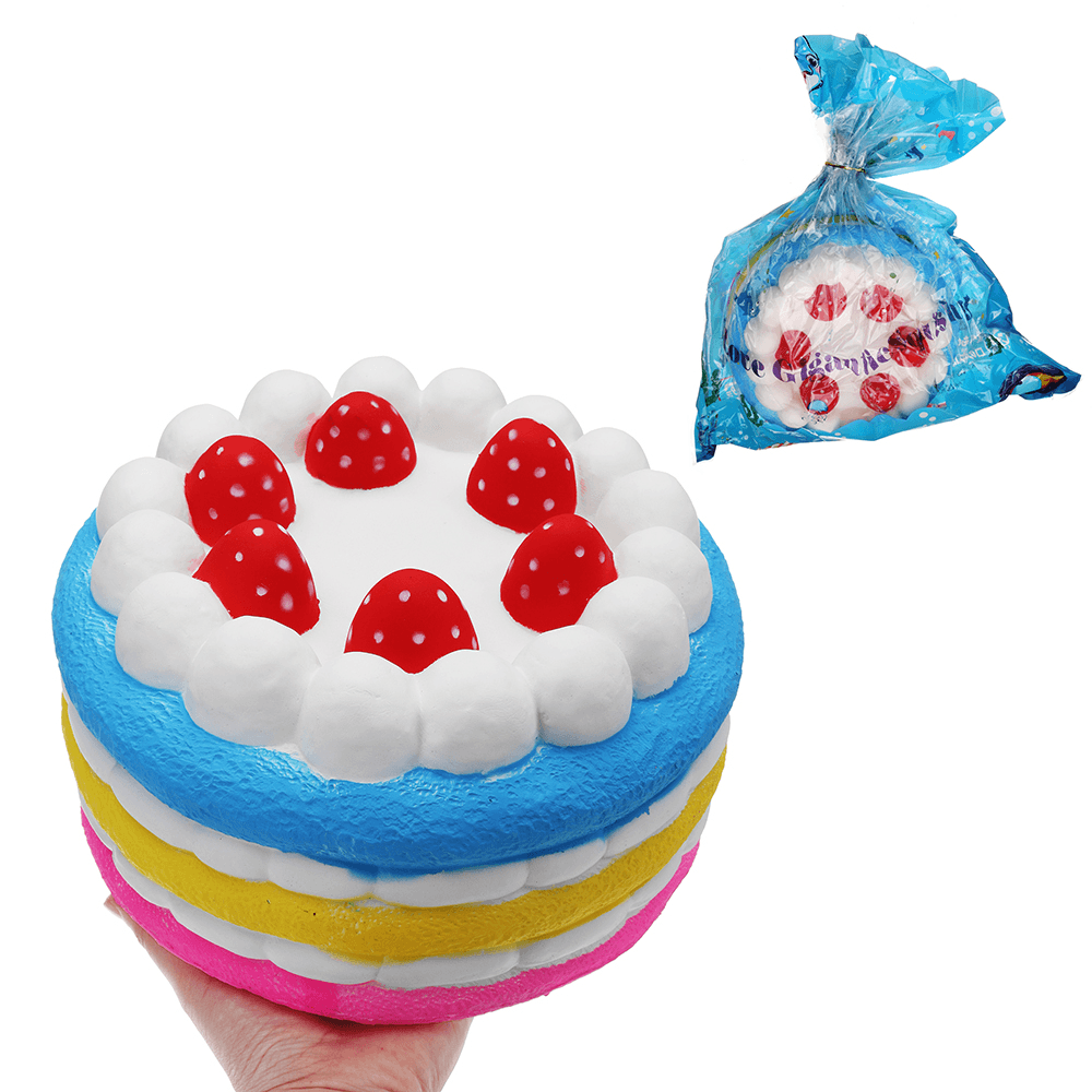 Giant Strawberry Cake Squishy 25*15CM Huge Slow Rising Soft Toy Gift Collection with Packaging - MRSLM