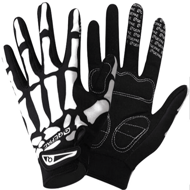 Mens Ghost Claw Human Skeleton Motorcycle Full-Finger Gloves Winter Warm Mittens - MRSLM