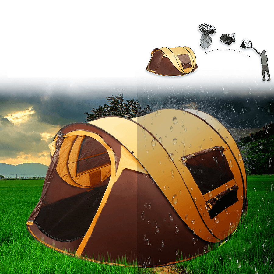 5-8 Person Automatic Camping Tent Waterproof UV Protection Sunshade Canopy Outdoor Travel Beach - MRSLM