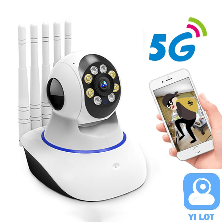 5G 1080P Home Security Camera Dual-Band Indoor Smart Wifi Camera 360° Panoramic View Infra Night Vision Moving Detection 2-Way Audio CCTV Wireless Camera Baby Monitor - MRSLM