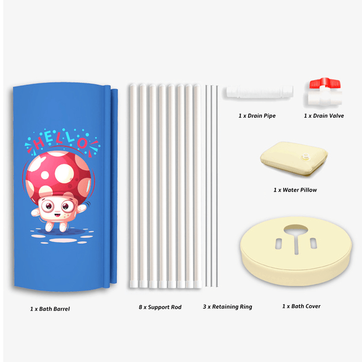 Luomande Foldable Adult/Baby Bath Tub Optional Cover Household Sweat Steam Barrel - MRSLM
