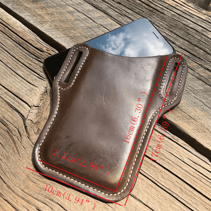 Men's Vintage Genuine Leather Fanny Pack with Phone Pouch - Waist Bag for Travel and Everyday Use - MRSLM