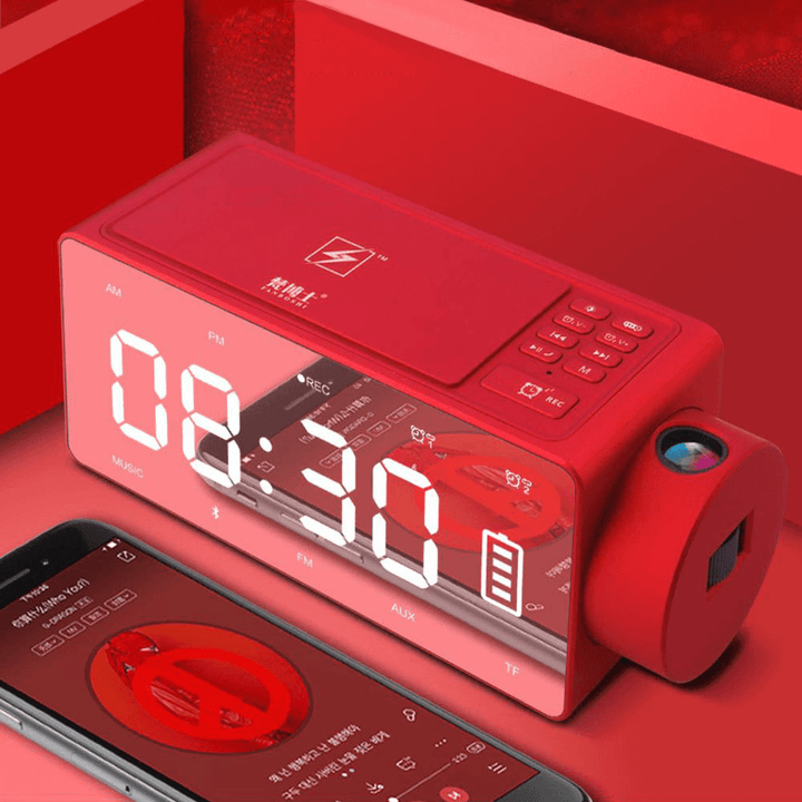 S91S Multifunctional Bluetooth Speaker Phone Wireless Charger DIY Alarm Clock Music Record FM Radio - MRSLM