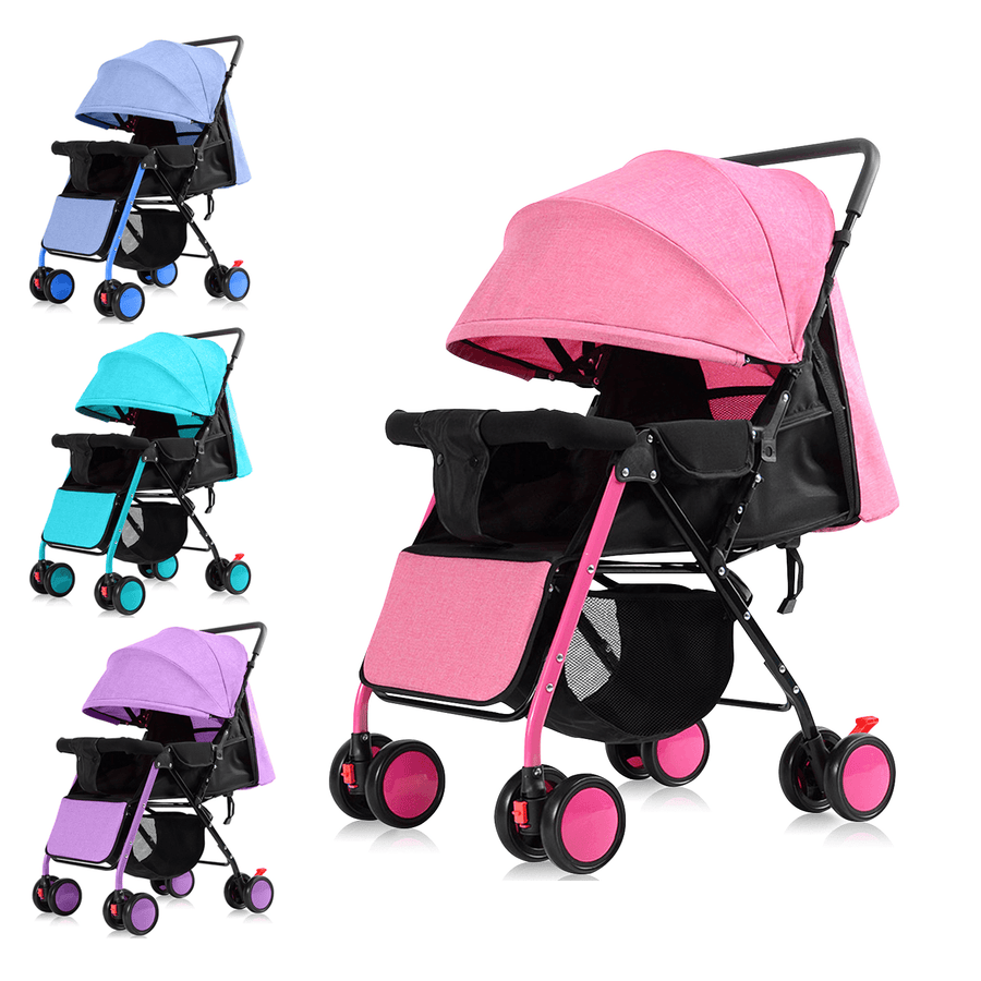 Lightweight Shake-Proof Baby Stroller with Adjustable Pedal Folding Portable Baby Carriage Trolley for 0-3 Years Old - MRSLM