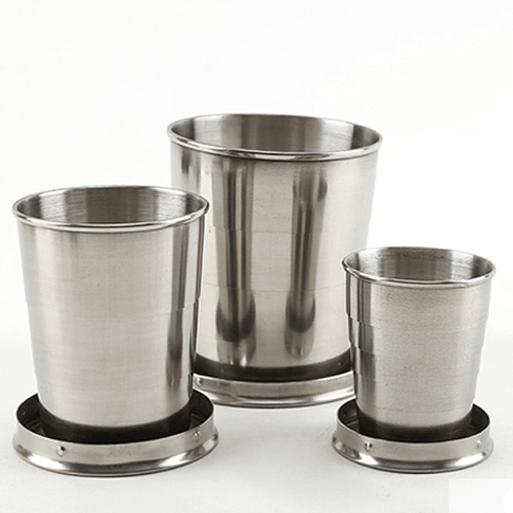 Stainless Steel Collapsible Folding Cup Traveling Outdoor Portable Drinking Cup - MRSLM