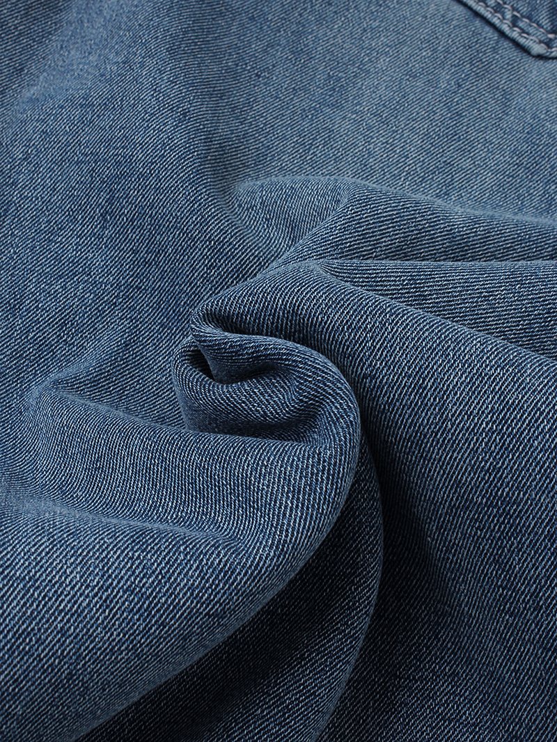 Mens Thicken plus Velvet Distressed Casual Loose Warm Jeans - MRSLM
