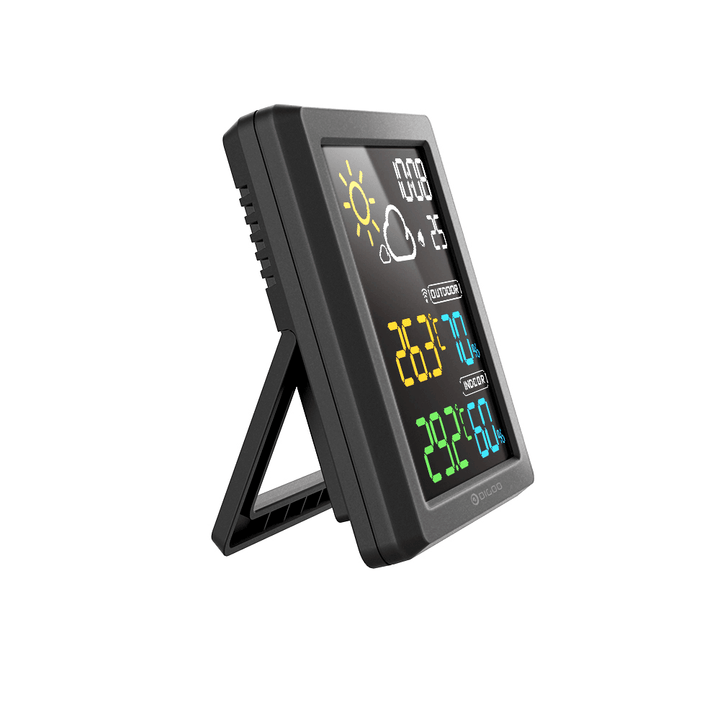 DIGOO DG-8647 Mini HD Color Screen LCD Weather Station Alarm Clock Smart Hygrometer Thermometer Snooze Dual Desktop Clock - MRSLM