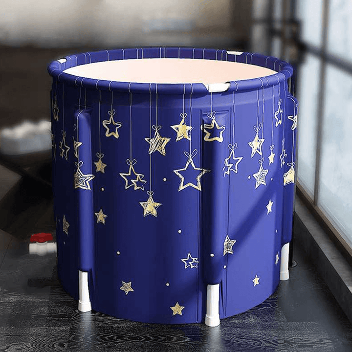 70X70Cm Starry Sky Bathtub Water Tub Folding Indoor Outdoor Portable Spa Bath Bucket - MRSLM