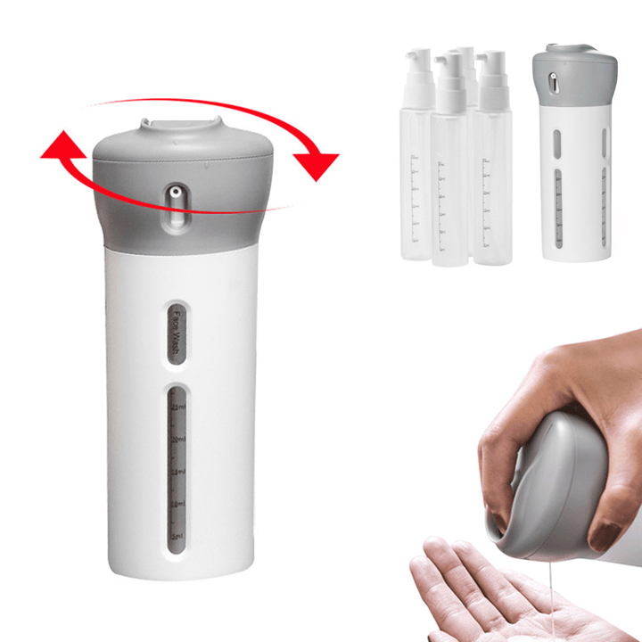 Ipree® 4 in 1 Lotion Shampoo Gel Travel Dispenser Refillable Bottles Mini Portable Cosmetics Container Storage Box - MRSLM
