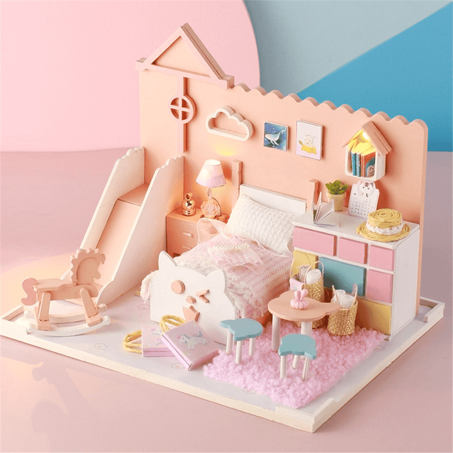 Iie Create DIY Meow Mia Handmade Cottage Assembled Doll House Model P002 - MRSLM