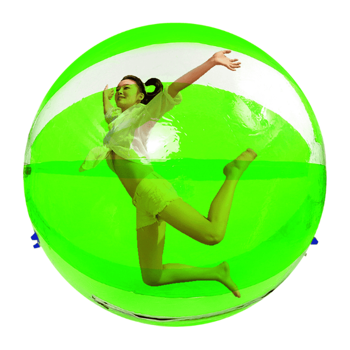 2M/6.6Ft Inflatable Float PVC Ball Soft Water Walking Ball with Zipper Swimming Pool Rolling Dance Ball Water Play Toys Kids Adult Green for Outdoor Water Sports Maxload 150KG - MRSLM