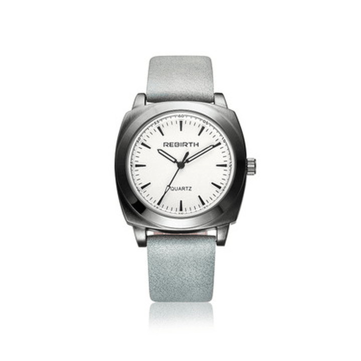 REBIRTH RE042 Casual Style Waterproof Women Wrist Watch Leather Strap Quartz Watches - MRSLM