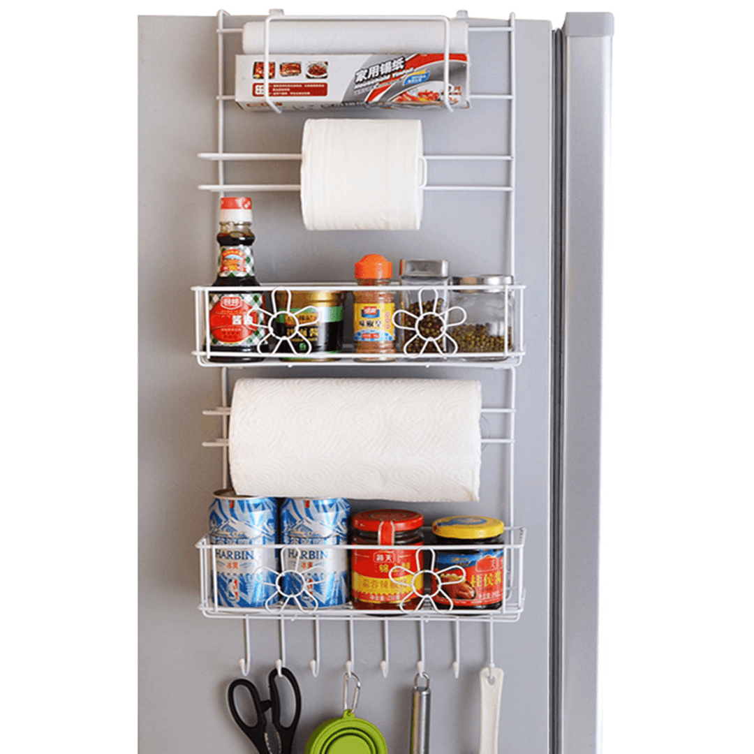 Over Door Freezer Storage Rack Kitchen Pantry Spice Organizers Shelf Space Saver Baskets - MRSLM