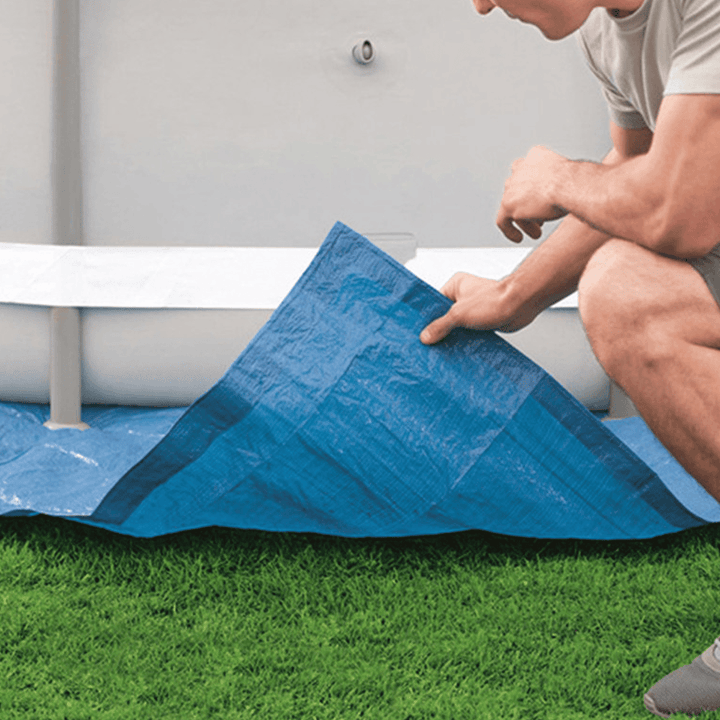 Multi-Size Dustproof Inflate Swimming Pool round Ground Cloth Cover Bathing Tub Protector Mat Cover for Garden Backyard - MRSLM