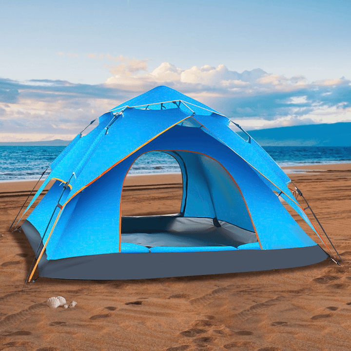 3-4 Person Camping Tent Instant Automatic Double Layer Waterproof Sunshade Canopy Outdoor Travel Beach - MRSLM