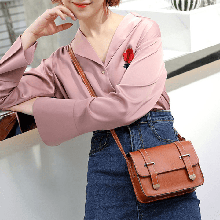 Women PU Casual Small Shoulder Bag Fashion Purse Phone Bag - MRSLM