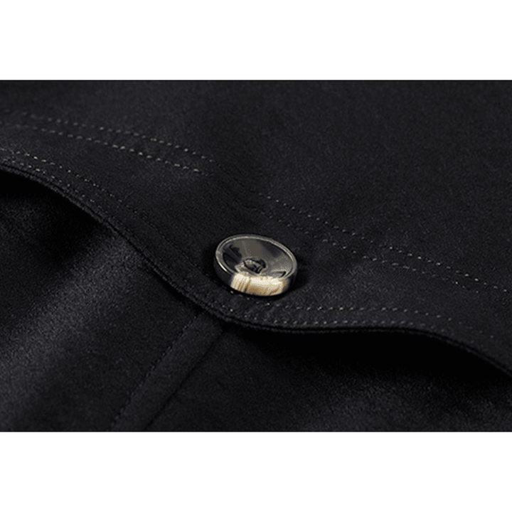 Casual Slim Black Trench Coats - MRSLM