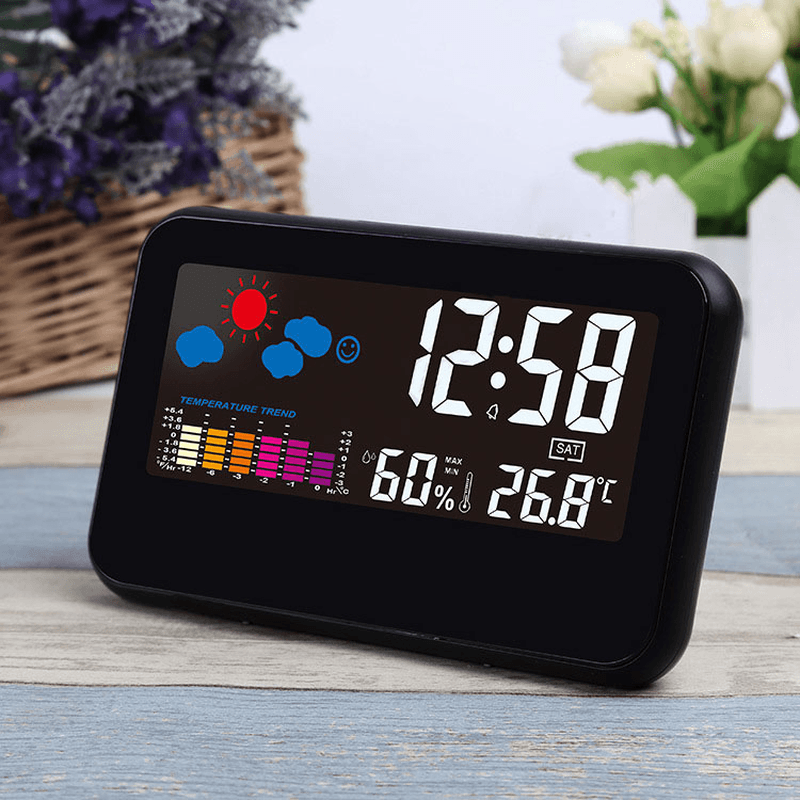 DC-002 Digital Weather Station Thermometer Hygrometer Alarm Clock Smart Sound Control Clock - MRSLM
